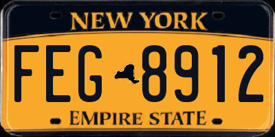 NY license plate FEG8912