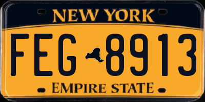 NY license plate FEG8913