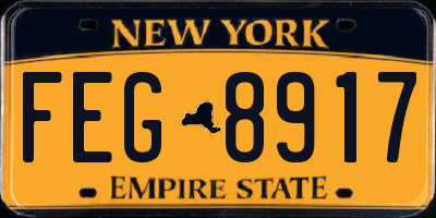 NY license plate FEG8917
