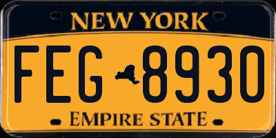 NY license plate FEG8930