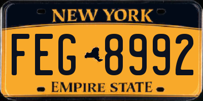 NY license plate FEG8992