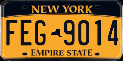 NY license plate FEG9014