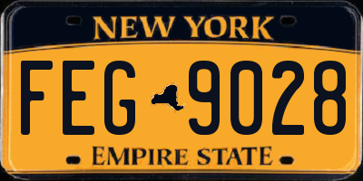 NY license plate FEG9028