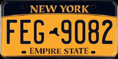 NY license plate FEG9082