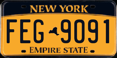 NY license plate FEG9091