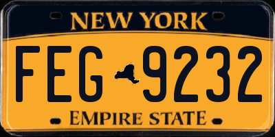 NY license plate FEG9232