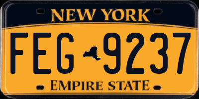 NY license plate FEG9237