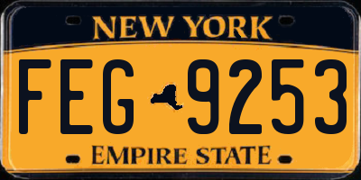 NY license plate FEG9253