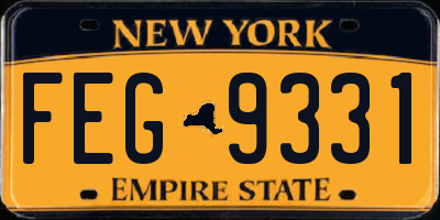 NY license plate FEG9331