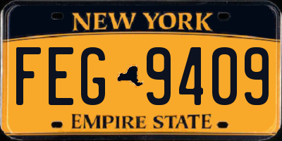 NY license plate FEG9409