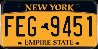 NY license plate FEG9451