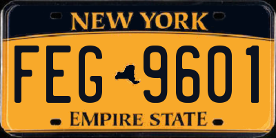NY license plate FEG9601
