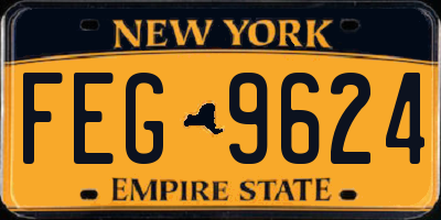 NY license plate FEG9624