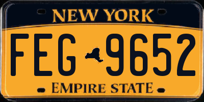 NY license plate FEG9652