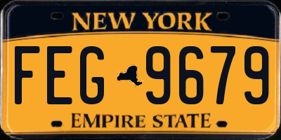 NY license plate FEG9679