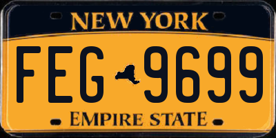 NY license plate FEG9699