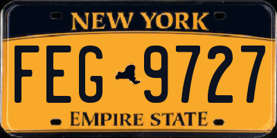 NY license plate FEG9727