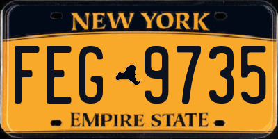 NY license plate FEG9735