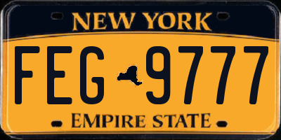 NY license plate FEG9777