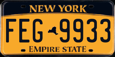 NY license plate FEG9933