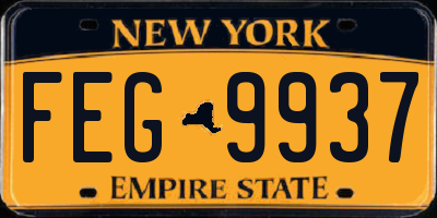 NY license plate FEG9937
