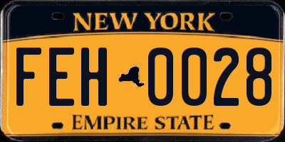 NY license plate FEH0028