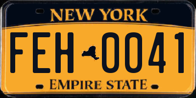 NY license plate FEH0041