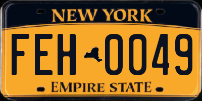 NY license plate FEH0049