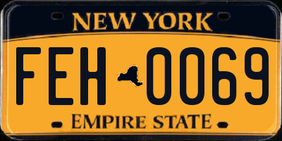 NY license plate FEH0069