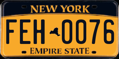 NY license plate FEH0076