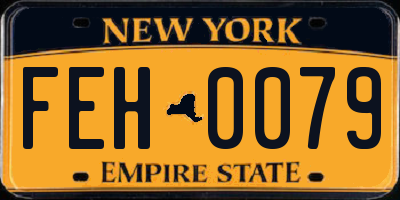 NY license plate FEH0079
