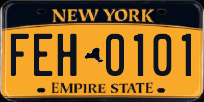 NY license plate FEH0101