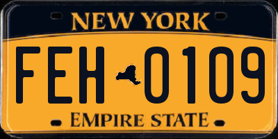 NY license plate FEH0109