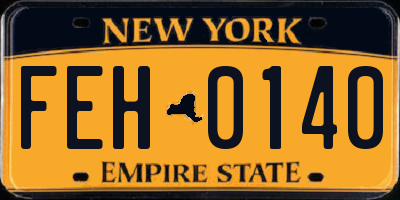 NY license plate FEH0140