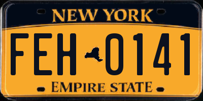 NY license plate FEH0141
