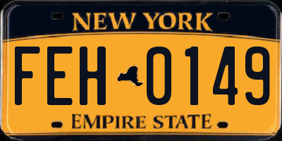 NY license plate FEH0149