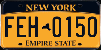 NY license plate FEH0150