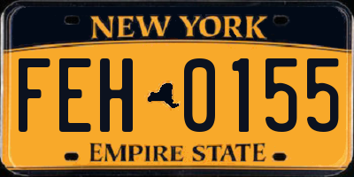NY license plate FEH0155