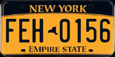 NY license plate FEH0156