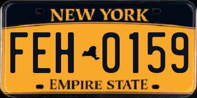 NY license plate FEH0159