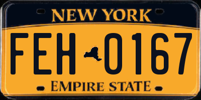 NY license plate FEH0167