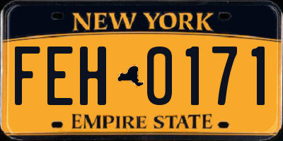 NY license plate FEH0171