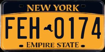 NY license plate FEH0174