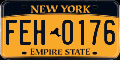 NY license plate FEH0176