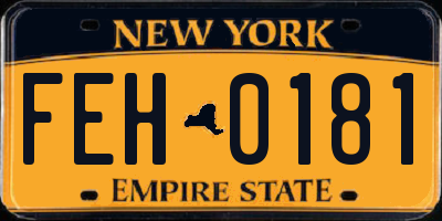 NY license plate FEH0181
