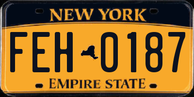 NY license plate FEH0187