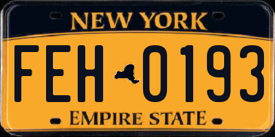 NY license plate FEH0193