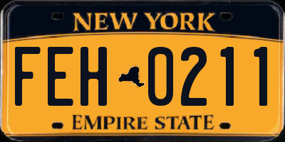 NY license plate FEH0211