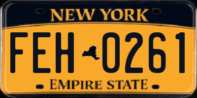 NY license plate FEH0261