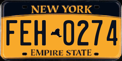 NY license plate FEH0274